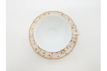 大倉陶園(OAC)　OKURA CHINA　フラワー　華やかな花のデザインが気分を上げてくれるティーカップ&ソーサー3客セット(箱付き、洋食器)(R-070260)