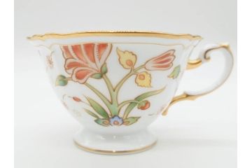 大倉陶園(OAC)　OKURA CHINA　フラワー　華やかな花のデザインが気分を上げてくれるティーカップ&ソーサー3客セット(箱付き、洋食器)(R-070260)