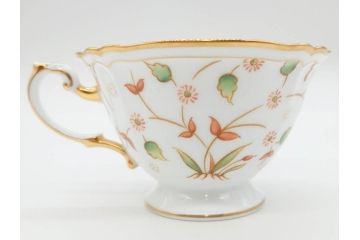 大倉陶園(OAC)　OKURA CHINA　フラワー　華やかな花のデザインが気分を上げてくれるティーカップ&ソーサー3客セット(箱付き、洋食器)(R-070260)
