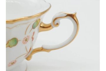 大倉陶園(OAC)　OKURA CHINA　フラワー　華やかな花のデザインが気分を上げてくれるティーカップ&ソーサー3客セット(箱付き、洋食器)(R-070260)
