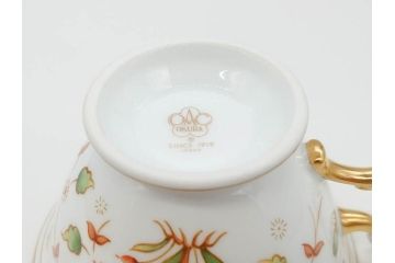 大倉陶園(OAC)　OKURA CHINA　フラワー　華やかな花のデザインが気分を上げてくれるティーカップ&ソーサー3客セット(箱付き、洋食器)(R-070260)