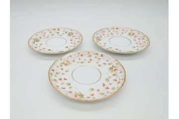 大倉陶園(OAC)　OKURA CHINA　フラワー　華やかな花のデザインが気分を上げてくれるティーカップ&ソーサー3客セット(箱付き、洋食器)(R-070260)