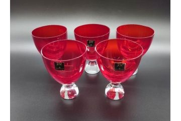 イギリス　ROYAL DOULTON(ロイヤルドルトン)　ジュリアン・マクドナルド(JM)　鮮やかな赤色が目を惹くイグナイトタンブラー5客セット(グラス、洋食器)(R-070261)