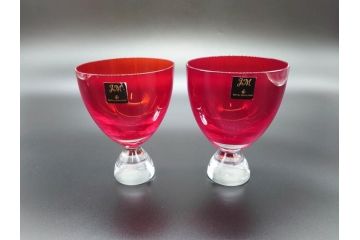 イギリス　ROYAL DOULTON(ロイヤルドルトン)　ジュリアン・マクドナルド(JM)　鮮やかな赤色が目を惹くイグナイトタンブラー5客セット(グラス、洋食器)(R-070261)