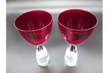 イギリス　ROYAL DOULTON(ロイヤルドルトン)　ジュリアン・マクドナルド(JM)　鮮やかな赤色が美しいイグナイトタンブラー3客セット(グラス、洋食器)(R-070262)