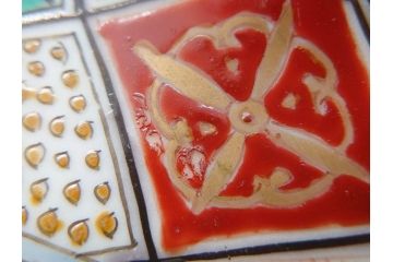 江戸〜明治期　伊万里　色絵　約16cm　5.1寸　多様な絵付けが目を惹くなます皿3枚セット(花盆、花鳥、はさみ、深皿、和食器、五寸一分)(R-070263)