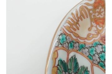幕末　伊万里　色絵　7寸　約22cm　優雅に舞う蝶のデザインが魅力の中皿3枚セット(花蝶、鳳凰、鳥、竹、紫陽花、和食器、七寸)(R-070264)