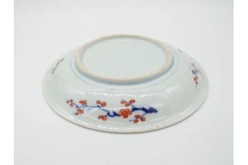 幕末　伊万里　色絵　7寸　約22cm　優雅に舞う蝶のデザインが魅力の中皿3枚セット(花蝶、鳳凰、鳥、竹、紫陽花、和食器、七寸)(R-070264)