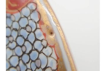 幕末　伊万里　色絵　7寸　約22cm　優雅に舞う蝶のデザインが魅力の中皿3枚セット(花蝶、鳳凰、鳥、竹、紫陽花、和食器、七寸)(R-070264)