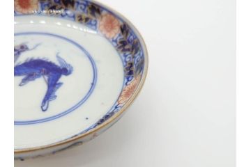 幕末〜明治期　伊万里　4.1寸　約13cm　煌びやかな色絵が目を惹く蓋付き茶碗5客セット(麒麟の図、和食器、四寸一分)(R-070265)