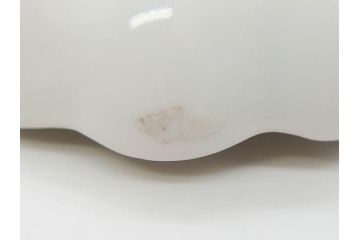 江戸期　色絵　約18cm　5.9寸　シンプルながら上品な雰囲気溢れる変形皿6枚セット(和食器、五寸九分)(検索ワード:柿右衛門様式、花散らしの図、輪花)(R-070266)