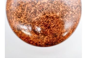 稀少　人間国宝　川北良造　栃杢　金象嵌　杢目が美しく高級感漂う食籠(喰篭、食篭、菓子器、菓子入れ、共箱付き)(R-070267)