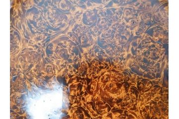 稀少　人間国宝　川北良造　栃杢　金象嵌　杢目が美しく高級感漂う食籠(喰篭、食篭、菓子器、菓子入れ、共箱付き)(R-070267)