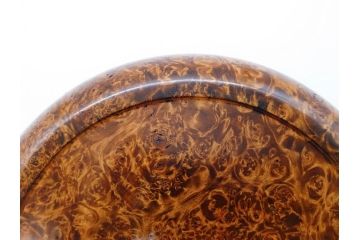 稀少　人間国宝　川北良造　栃杢　金象嵌　杢目が美しく高級感漂う食籠(喰篭、食篭、菓子器、菓子入れ、共箱付き)(R-070267)