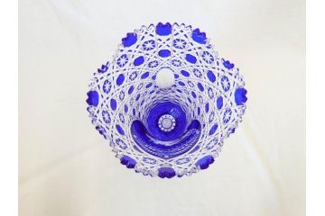 ドイツ　マイセン　Meissen　マイセンクリスタル　アラビアンナイト　美しいデザインが幻想的な空間を演出する花瓶(MEISSENER BLEIKRISTALL、カットガラス、フラワーベース、花器、花入、箱付き)(R-070268)