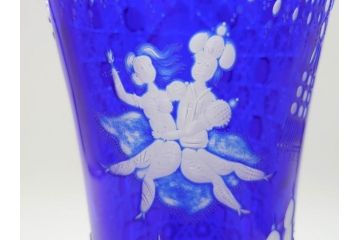 ドイツ　マイセン　Meissen　マイセンクリスタル　アラビアンナイト　美しいデザインが幻想的な空間を演出する花瓶(MEISSENER BLEIKRISTALL、カットガラス、フラワーベース、花器、花入、箱付き)(R-070268)