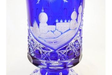 ドイツ　マイセン　Meissen　マイセンクリスタル　アラビアンナイト　美しいデザインが幻想的な空間を演出する花瓶(MEISSENER BLEIKRISTALL、カットガラス、フラワーベース、花器、花入、箱付き)(R-070268)