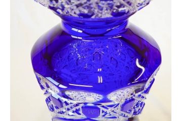 ドイツ　マイセン　Meissen　マイセンクリスタル　アラビアンナイト　美しいデザインが幻想的な空間を演出する花瓶(MEISSENER BLEIKRISTALL、カットガラス、フラワーベース、花器、花入、箱付き)(R-070268)