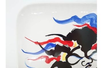 岡本太郎 「太陽の皿」　スカイライン グランプリ受賞 日本自動車大賞受賞 記念特別創作(箱付き、皿立てスタンド付き、大皿、プレート、飾り皿)(R-070269)