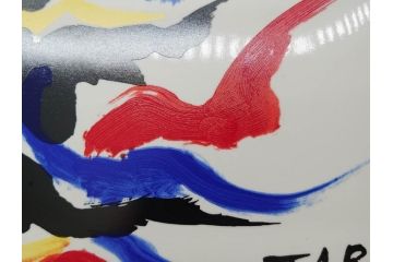 岡本太郎 「太陽の皿」　スカイライン グランプリ受賞 日本自動車大賞受賞 記念特別創作(箱付き、皿立てスタンド付き、大皿、プレート、飾り皿)(R-070269)