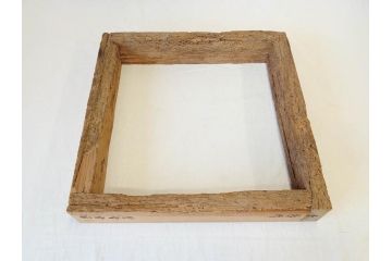 当麻寺　古材　経年を感じさせる木味が魅力的な炉縁(當麻寺、お寺、茶道具、共箱付き)(R-070274)