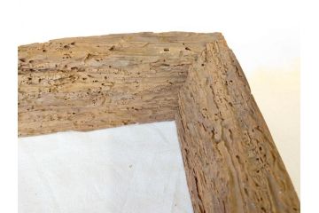 当麻寺　古材　経年を感じさせる木味が魅力的な炉縁(當麻寺、お寺、茶道具、共箱付き)(R-070274)