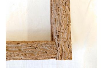 当麻寺　古材　経年を感じさせる木味が魅力的な炉縁(當麻寺、お寺、茶道具、共箱付き)(R-070274)