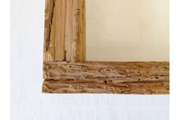 当麻寺　古材　経年を感じさせる木味が魅力的な炉縁(當麻寺、お寺、茶道具、共箱付き)(R-070274)