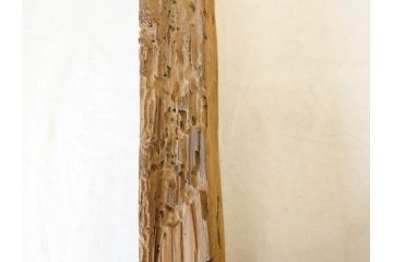 当麻寺　古材　経年を感じさせる木味が魅力的な炉縁(當麻寺、お寺、茶道具、共箱付き)(R-070274)