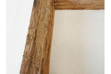 当麻寺　古材　経年を感じさせる木味が魅力的な炉縁(當麻寺、お寺、茶道具、共箱付き)(R-070274)