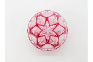 伝統工芸士　篠崎清一　江戸切子　繊細なカットが美しいぐい呑み2個セット(共箱付き、猪口、ガラス、硝子、カガミクリスタル、篠崎硝子工芸所)(R-070275)