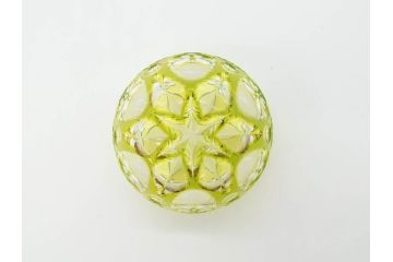 伝統工芸士　篠崎清一　江戸切子　繊細なカットが美しいぐい呑み2個セット(共箱付き、猪口、ガラス、硝子、カガミクリスタル、篠崎硝子工芸所)(R-070276)