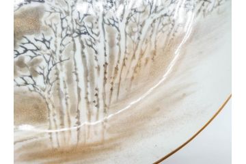 戦前　有田焼　オールド香蘭社&深川製　8.6寸　約26cm　上品で落ち着いた雰囲気が魅力的な大皿(和食器、Wネーム、八寸六分)(R-070277)
