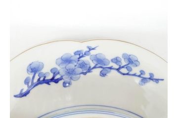 戦前　有田焼　オールド香蘭社&深川製　8.6寸　約26cm　上品で落ち着いた雰囲気が魅力的な大皿(和食器、Wネーム、八寸六分)(R-070277)