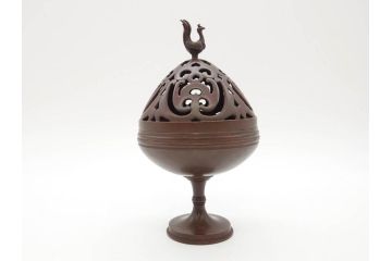 鋳金工芸作家　香取秀真(秀治郎)　繊細な意匠にこだわりを感じる博山爐(帝室技芸員、共箱付き、香炉)(R-070278)
