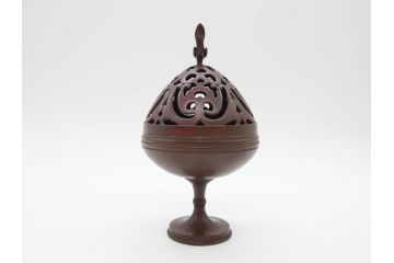 鋳金工芸作家　香取秀真(秀治郎)　繊細な意匠にこだわりを感じる博山爐(帝室技芸員、共箱付き、香炉)(R-070278)