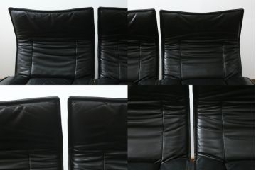 中古　本革(レザー)　Cassina(カッシーナ)　VERANDA(ヴェランダ) 　125VERANDA3　高級感溢れるデザインと機能性が素敵なクッション付き3Pソファ(三人掛け、ハイバックチェア)(R-070285)
