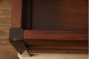 中古　民芸家具　花梨(カリン)材　収納付きで便利な囲炉裏ベンチ(椅子、ダイニングチェア、板座チェア)(R-070312)