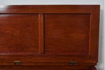 中古　民芸家具　花梨(カリン)材　収納付きで便利な囲炉裏ベンチ(椅子、ダイニングチェア、板座チェア)(R-070312)