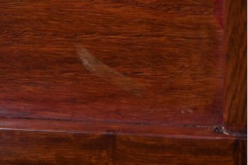 中古　民芸家具　花梨(カリン)材　収納付きで便利な囲炉裏ベンチ(椅子、ダイニングチェア、板座チェア)(R-070312)