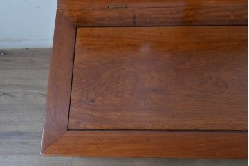 中古　民芸家具　花梨(カリン)材　収納付きで便利な囲炉裏ベンチ(椅子、ダイニングチェア、板座チェア)(R-070312)