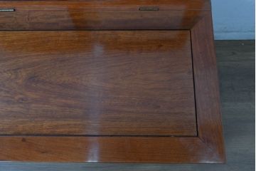 中古　民芸家具　花梨(カリン)材　収納付きで便利な囲炉裏ベンチ(椅子、ダイニングチェア、板座チェア)(R-070312)