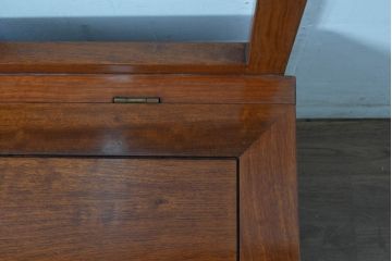 中古　民芸家具　花梨(カリン)材　収納付きで便利な囲炉裏ベンチ(椅子、ダイニングチェア、板座チェア)(R-070312)