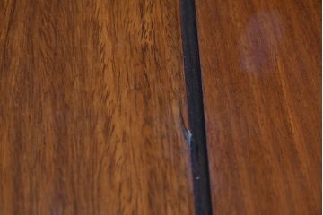 中古　民芸家具　花梨(カリン)材　収納付きで便利な囲炉裏ベンチ(椅子、ダイニングチェア、板座チェア)(R-070312)