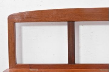 中古　民芸家具　花梨(カリン)材　収納付きで便利な囲炉裏ベンチ(椅子、ダイニングチェア、板座チェア)(R-070312)