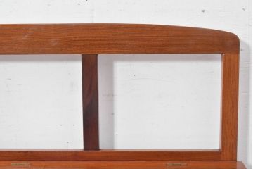 中古　民芸家具　花梨(カリン)材　収納付きで便利な囲炉裏ベンチ(椅子、ダイニングチェア、板座チェア)(R-070312)