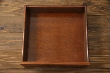 中古　民芸家具　花梨(カリン)材　収納付き囲炉裏チェア2脚セット(椅子、ダイニングチェア、板座チェア)(R-070314)