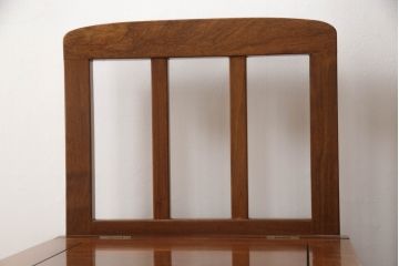 中古　民芸家具　花梨(カリン)材　収納付き囲炉裏チェア2脚セット(椅子、ダイニングチェア、板座チェア)(R-070314)