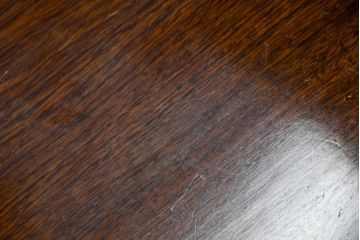 中古　民芸家具　花梨(カリン)材　収納付き囲炉裏チェア2脚セット(椅子、ダイニングチェア、板座チェア)(R-070314)