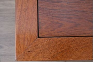 中古　民芸家具　花梨(カリン)材　収納付き囲炉裏チェア2脚セット(椅子、ダイニングチェア、板座チェア)(R-070314)